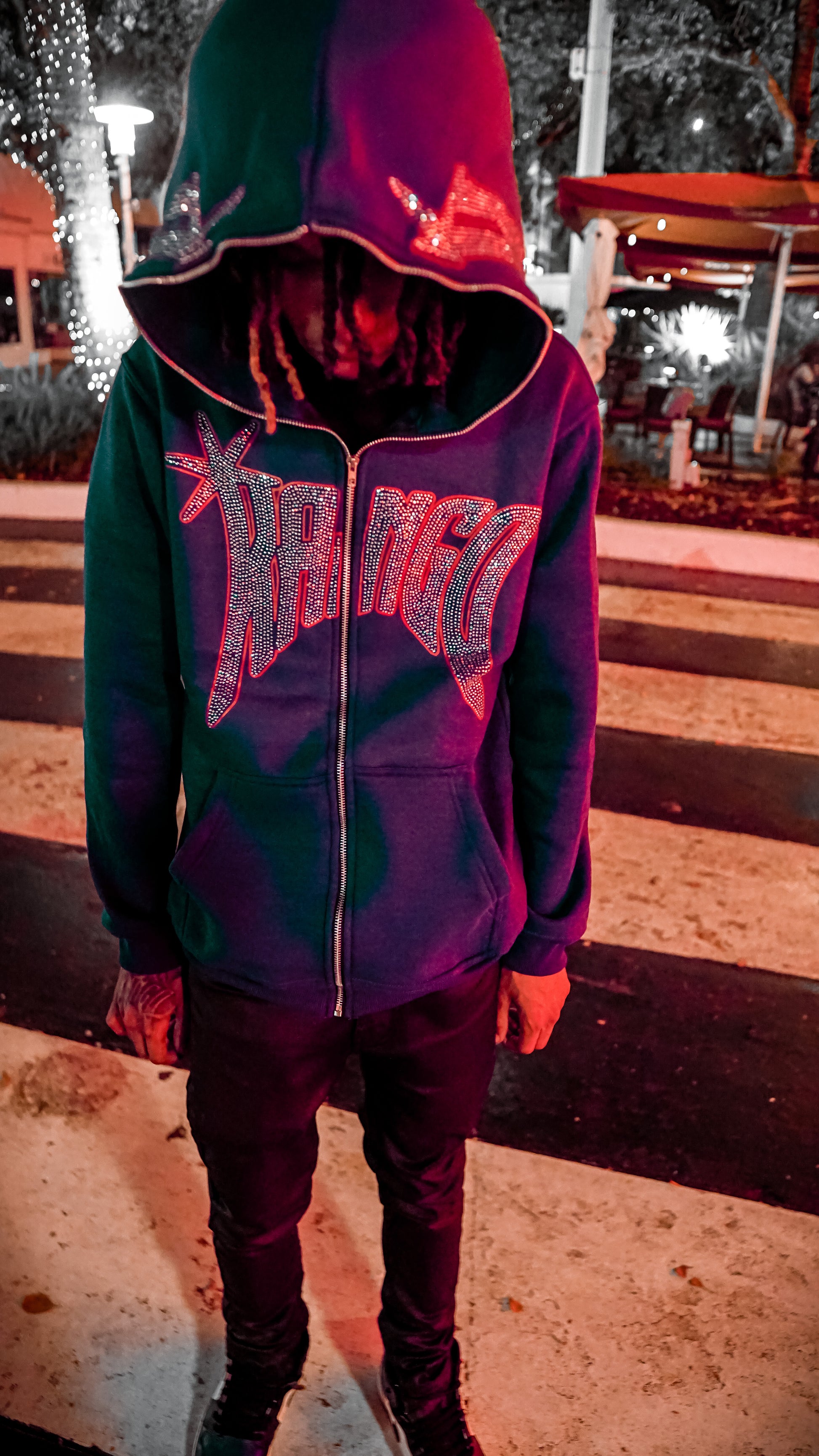 KANGO STAR FULL ZIP HOODIE(AMETHYST) - kangoclothing