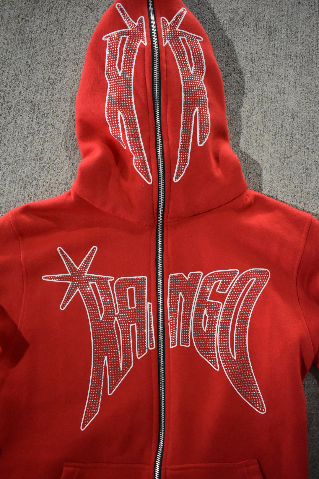 KANGO STAR FULL ZIP HOODIE(RED) - kangoclothing