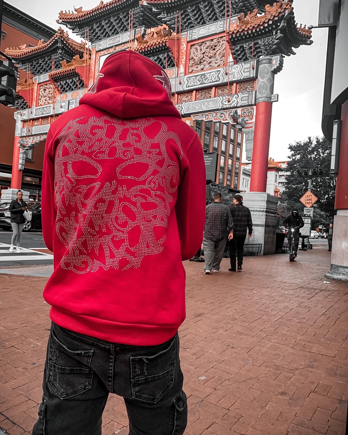 KANGO STAR FULL ZIP HOODIE(RED) - kangoclothing